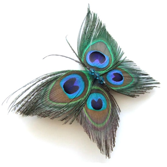 Peacock Hair Clip Barrette 4"x4" - Picture 2 of 2